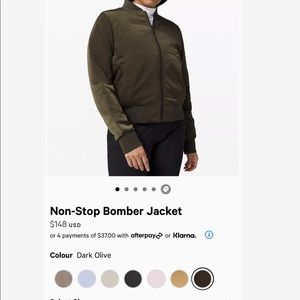 LULULEMON non stop reversible bomber jacket